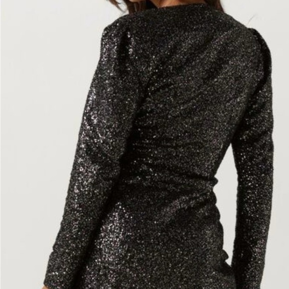 $245 Scotch & Soda Sequin Wrap Dress in Black - Picture 4 of 11